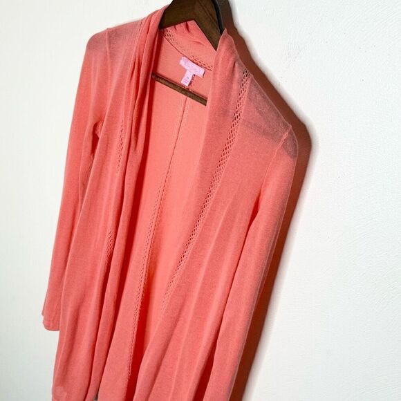Lily Pulitzer Coral Orange Open Front Cardigan - Women’s US XS - Picture 6 of 8